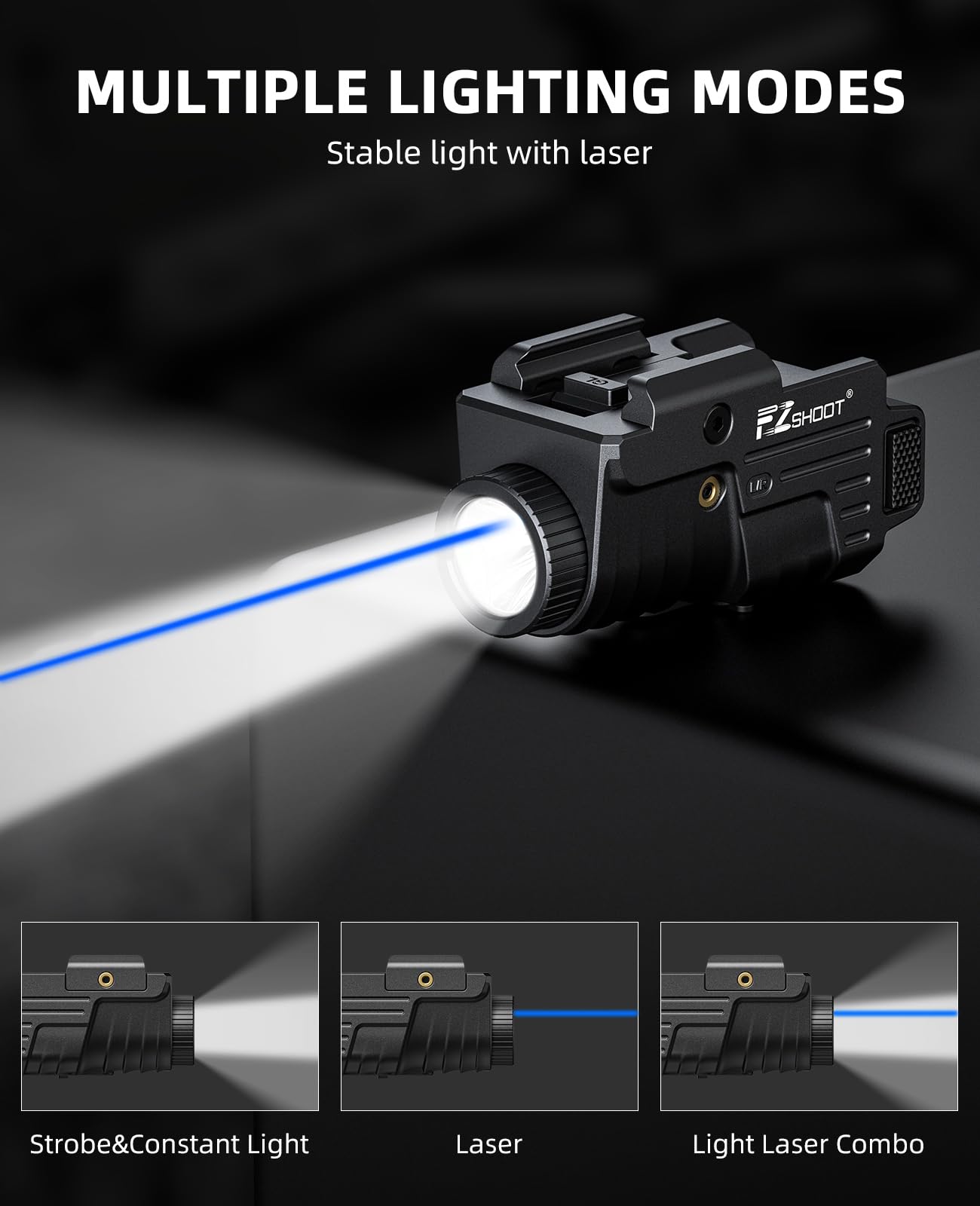 Industrial Laser Pointer - EZshoot 800 لومن مسدس ضوء أحمر/أزرق/أخضر